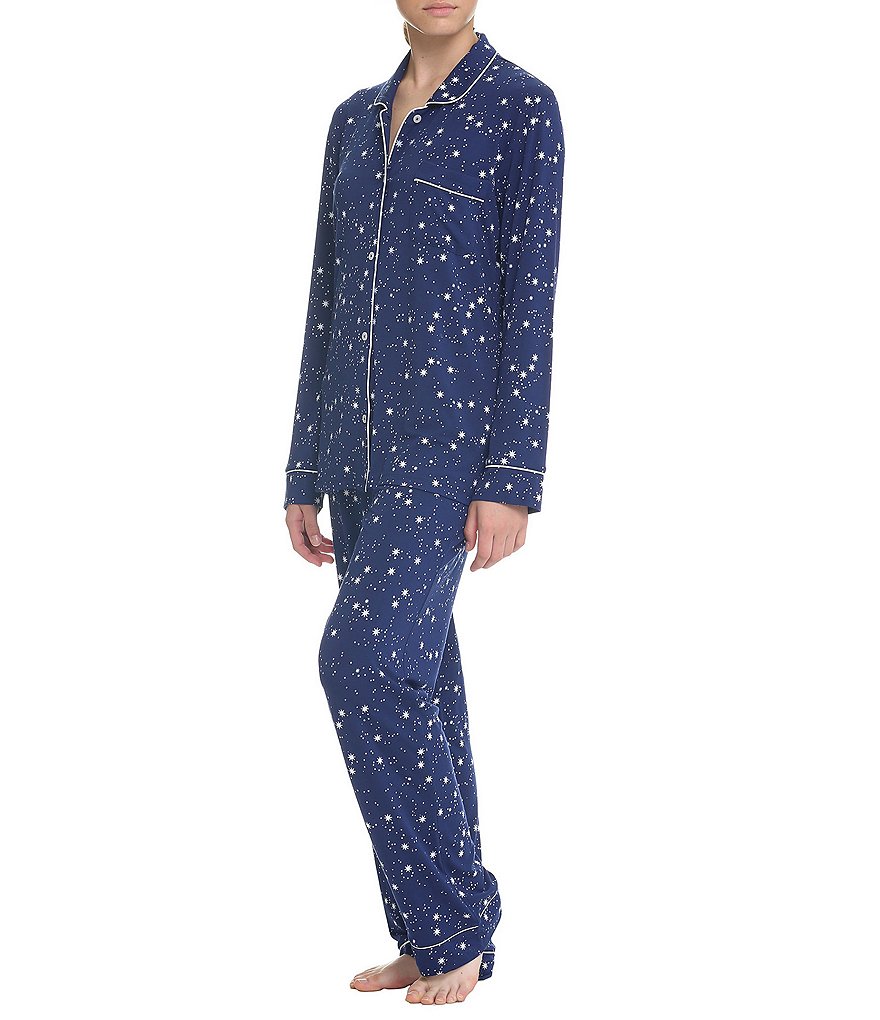 Papinelle Kate Star Printed Long Sleeve Button Front Modal Pajama Set