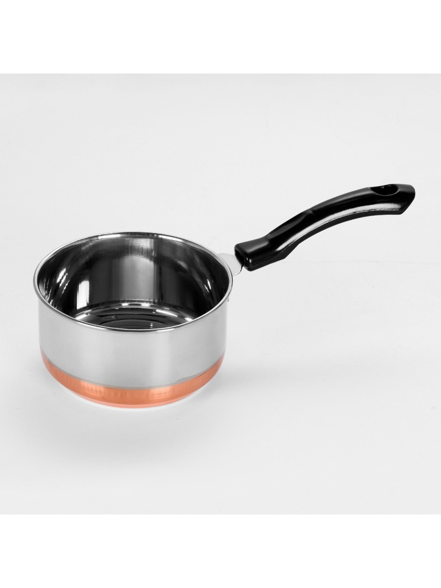 Sumeet S.S. Copper Bottom Saucepan/Cookware/ Container with Handle Size No. 9 ( 0.8 Liters)