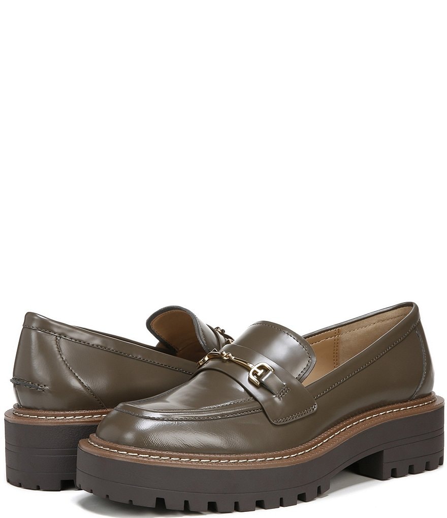 Sam Edelman Laurs Leather Bit Buckle Lug Sole Loafers