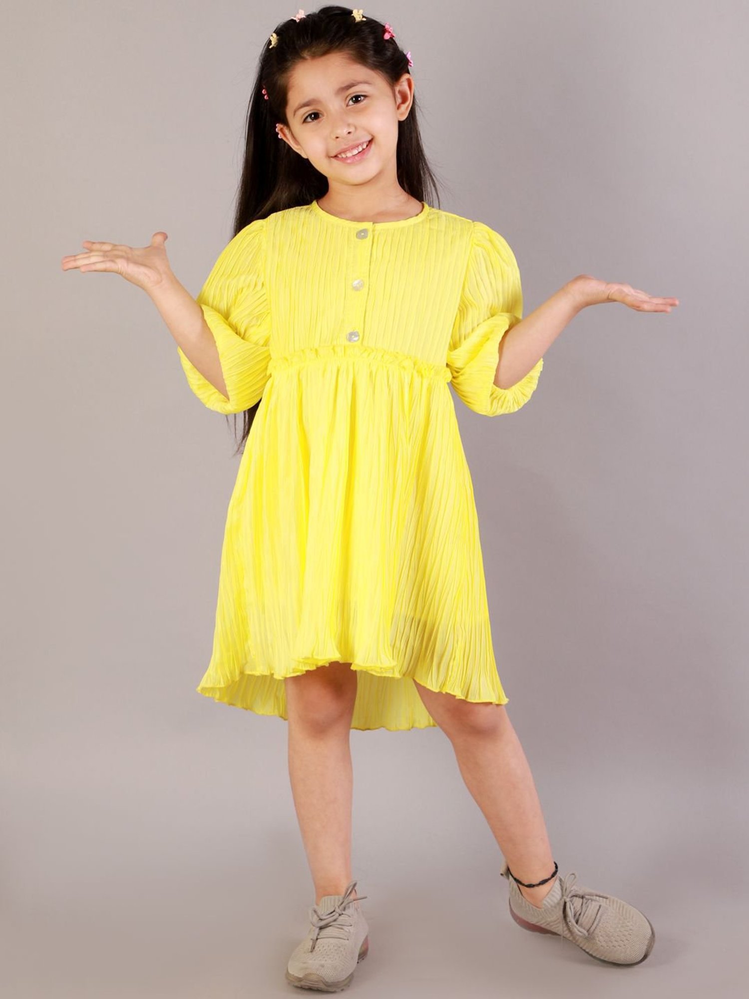KidsDew Yellow Regular Fit Dress