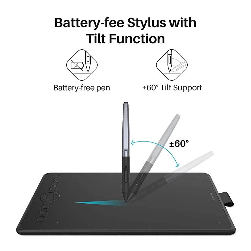 Inspiroy Ink H320M Drawing Tablet DualPurpose LCD Writing Tablet 8192 Pen Pressure BatteryFree Stylus Tilt Function Android Supported with Sleeve Bag Quartz Black