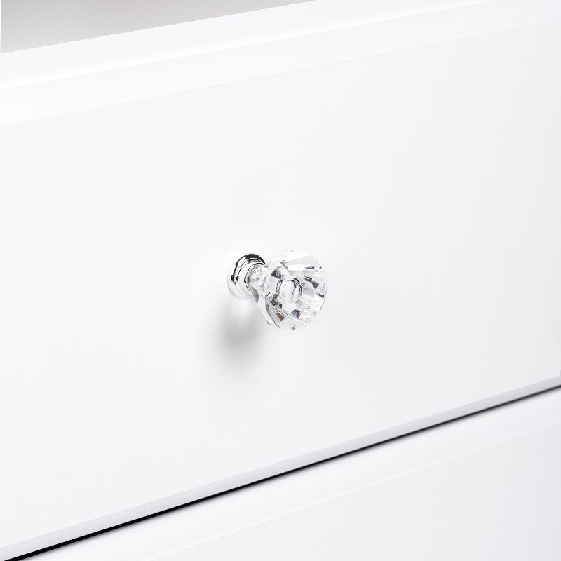 Astrid 4 Drawer Dresser with Crystal Knobs White - Prepac