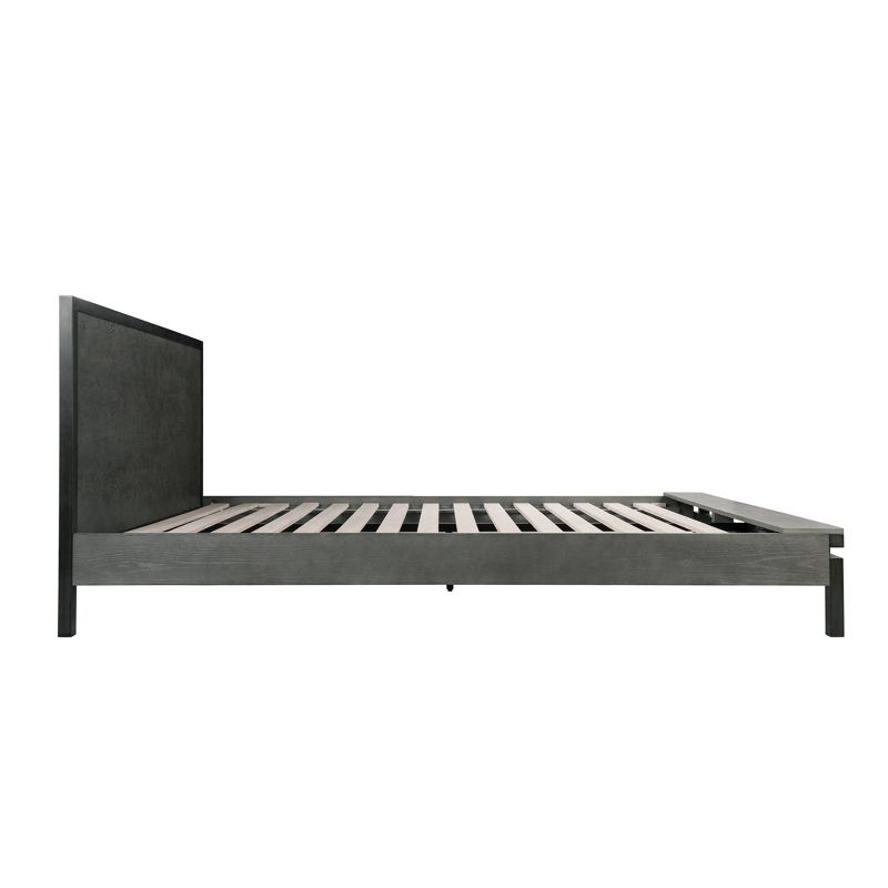 Queen Ashton Wood and Metal Bed Frame Gray - Finch