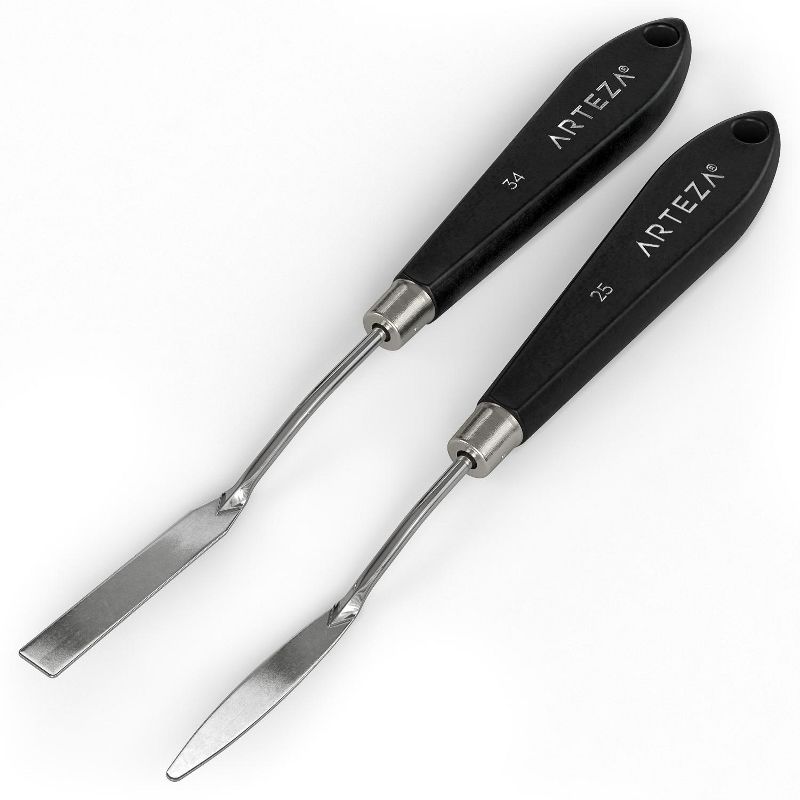 Arteza Palette Knives Art Tool Supply Set for Mixing and Applying Paint, #25 and #34 - 2 Pack (ARTZ-3631)