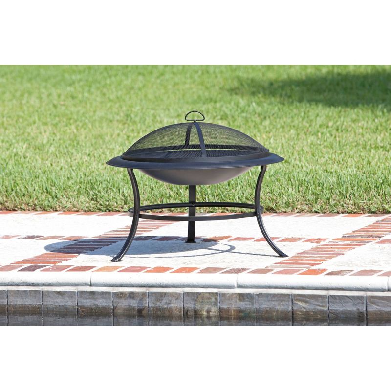 Tokia Round Wooden Black Fire Pit - Fire Sense