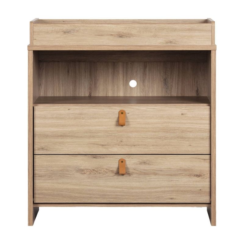 Hankel Changing Table - Pure White and Weathered Oak - South Shore