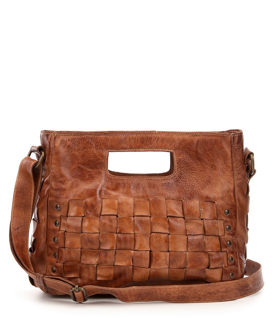Bed Stu Orchid Studded Woven Satchel Bag