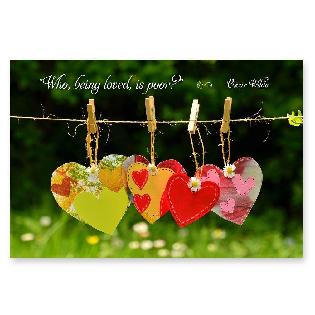 LOVE quotes postcard set of 20. Post card variety pack with famous quote about love postcards. Made in USA.