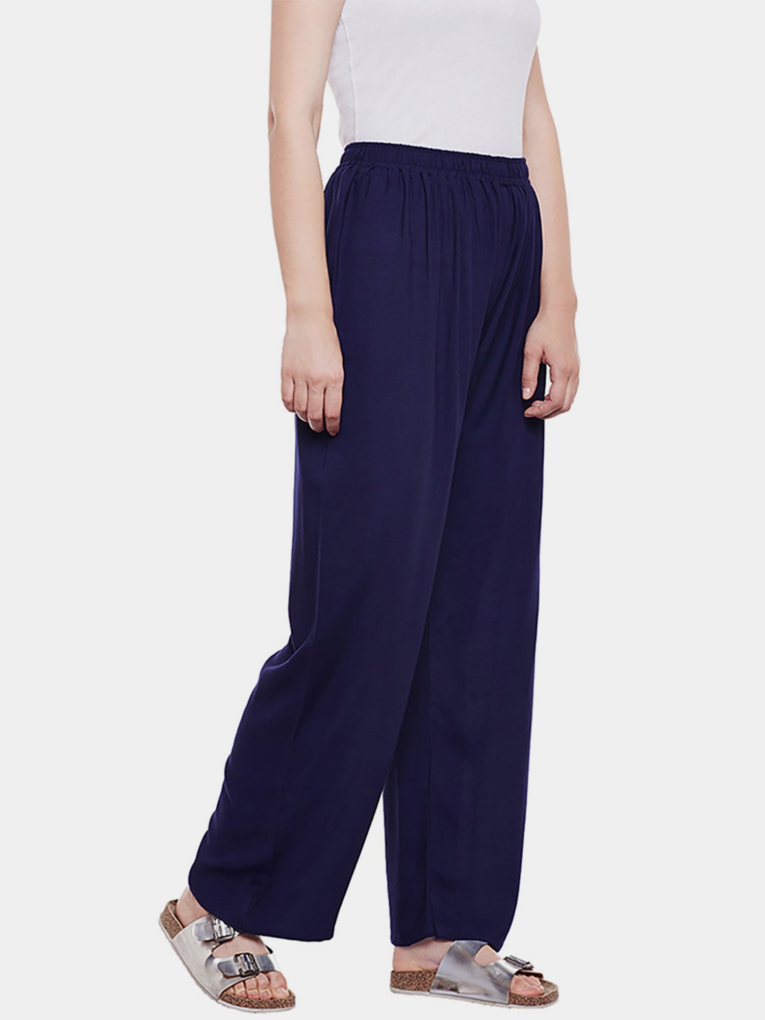 Castle Navy Straight Fit Palazzos