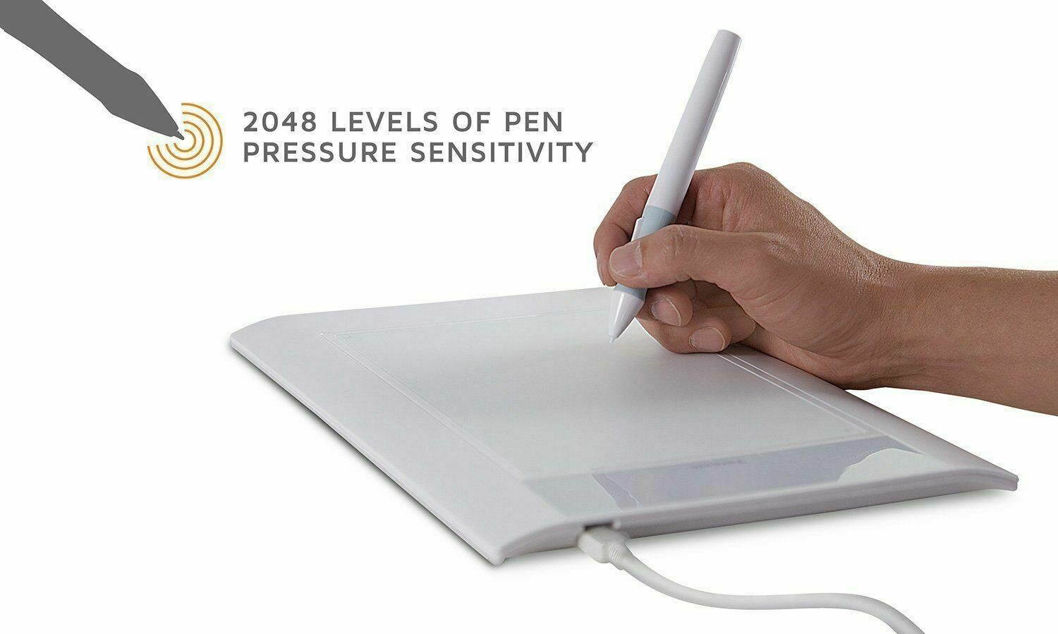 Turcom PC Desktop Mac Touch Capture Graphic Drawing Tablet 8" x 5" W/ Pen White