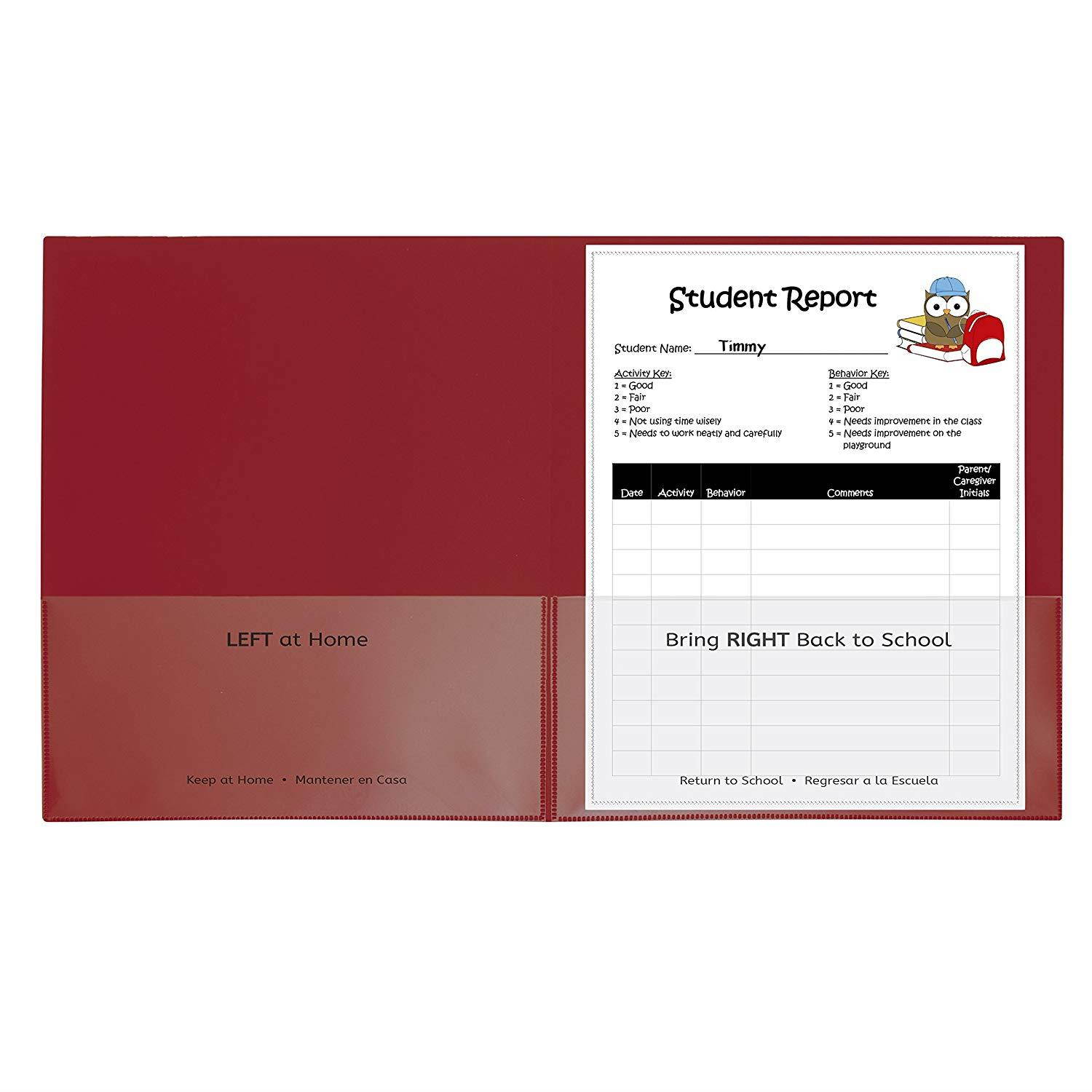C-Line Classroom Connector School-to-Home Folders, Red, 25 per Box (32004)