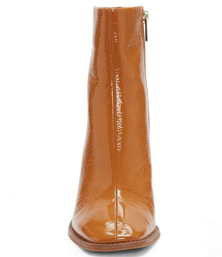 Vince Camuto Eshera Patent Leather Square Toe Block Heel Booties