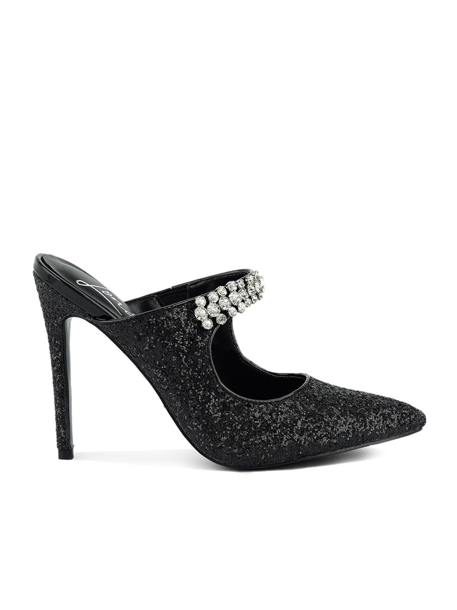 London Rag Women's Black Mule Stilettos