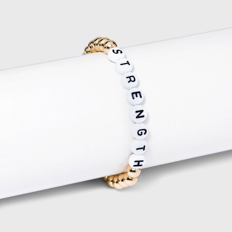 SUGARFIX by BaubleBar Strength Beaded Bracelet - Gold