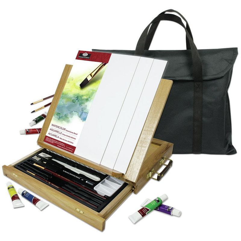 Easel Art Set W/Easy To Store Bag-Watercolor FOB: MI