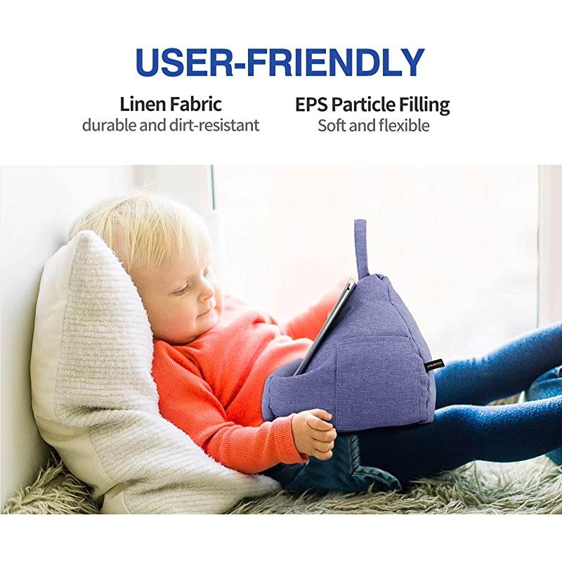 Tablet Pillow Stand Tablet Lap Pillow on Bed Sofa Soft Cushion Holder for Phones Tablets Up to 11quot Fit with iPad 102quot 2019 iPad Air 3 2 iPad Pro 11 202010597 Mini 5Mini 4 Denim Blue