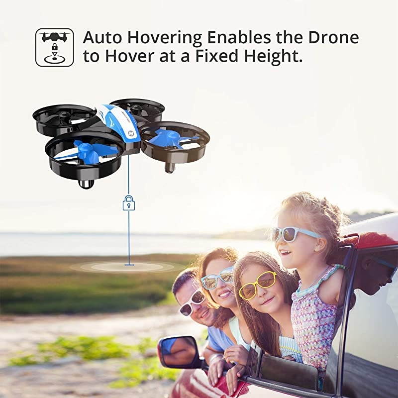 Mini Drone for Kids and Beginners RC Nano Quadcopter Indoor Small Helicopter Plane with Auto Hovering, 3D Flip, Headless Mode and 3 Batteries, Great Gift Toy for Boys and Girls, Blue