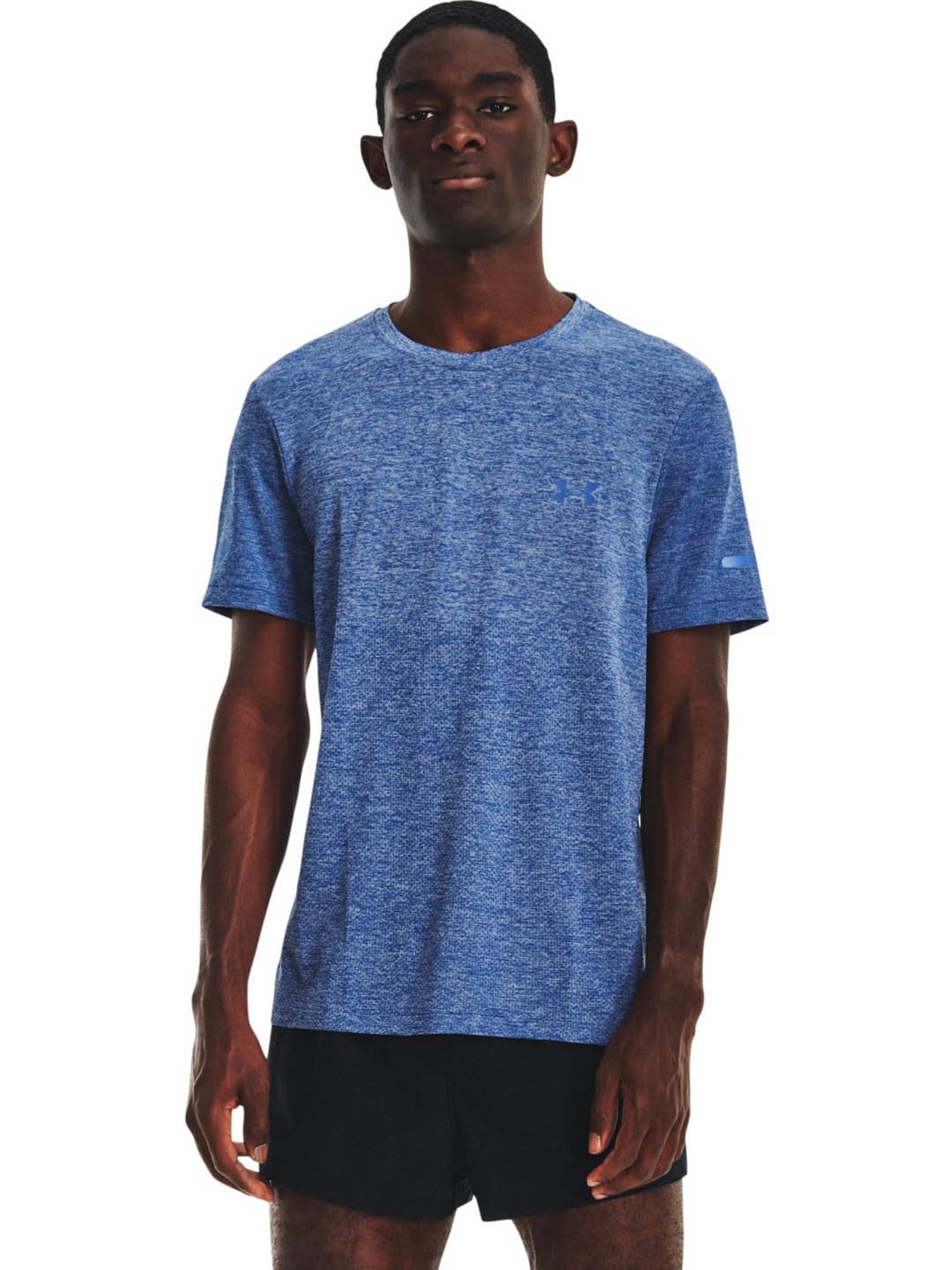 Under Armour Blue Slim Fit Texture Sports T-Shirt