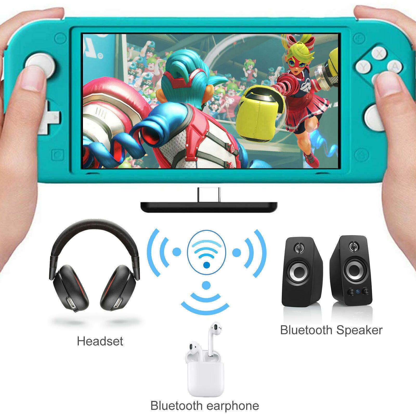 Bluetooth Audio Transmitter Adapter HIFI For Nintendo Switch GULIkit Route Air