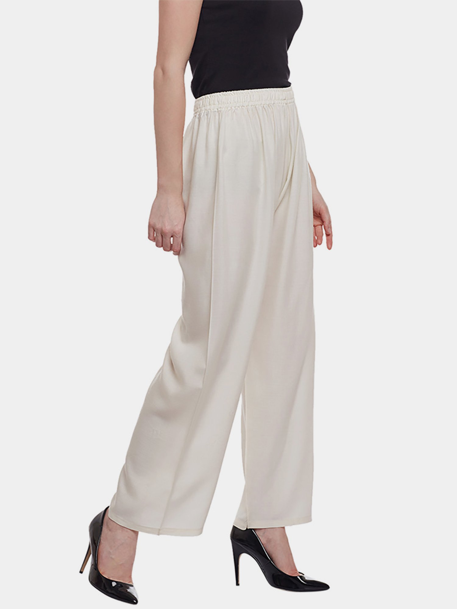 Castle Off-White Straight Fit Palazzos