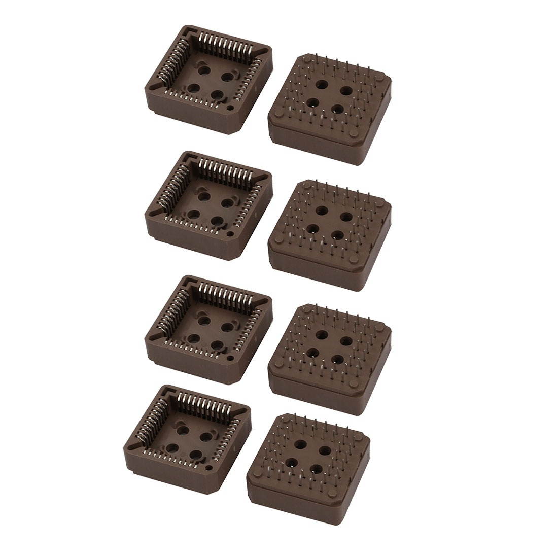 8 Pcs Straight 2 Rows 44 Terminals Square Socket Connector Brown