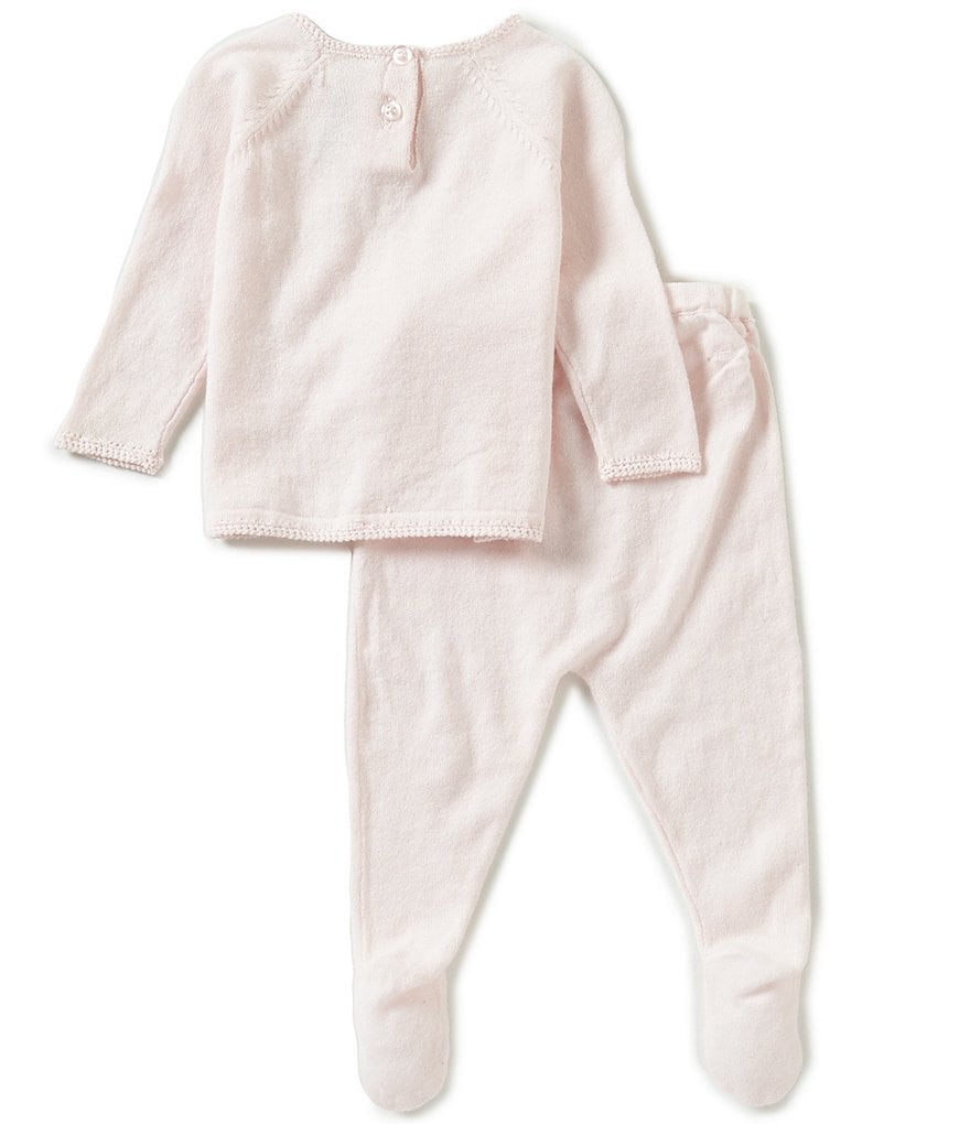 Angel Dear Baby Girls Newborn Long-Sleeve Knit Shirt, Footed Pants, & Hat 3-Piece Layette Set