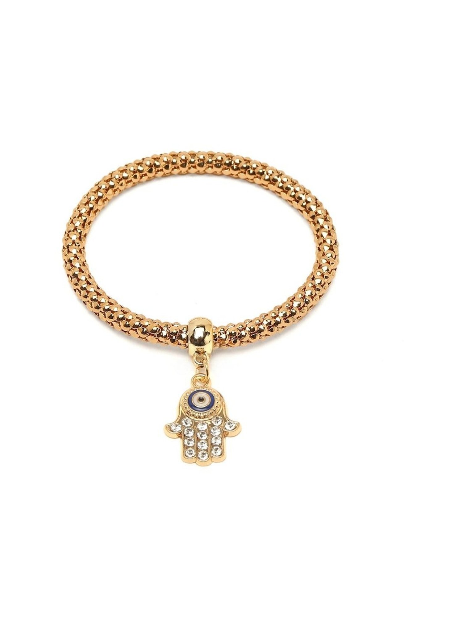 YouBella Women Gold-Toned & Silver-Toned Gold-Plated Charms Bracelet - Set of 3