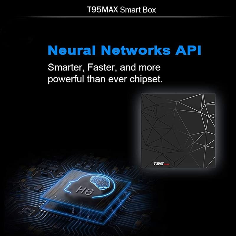 TV Box,  T95 Max Android 9.0 TV Box Chip H6 Quad-core Cortex-A53 4GB RAM 32GB ROM Smart TV Box 3D 6K Ultra HD H.265 2.4GHz WiFi Ethernet HD [2019 Newest]