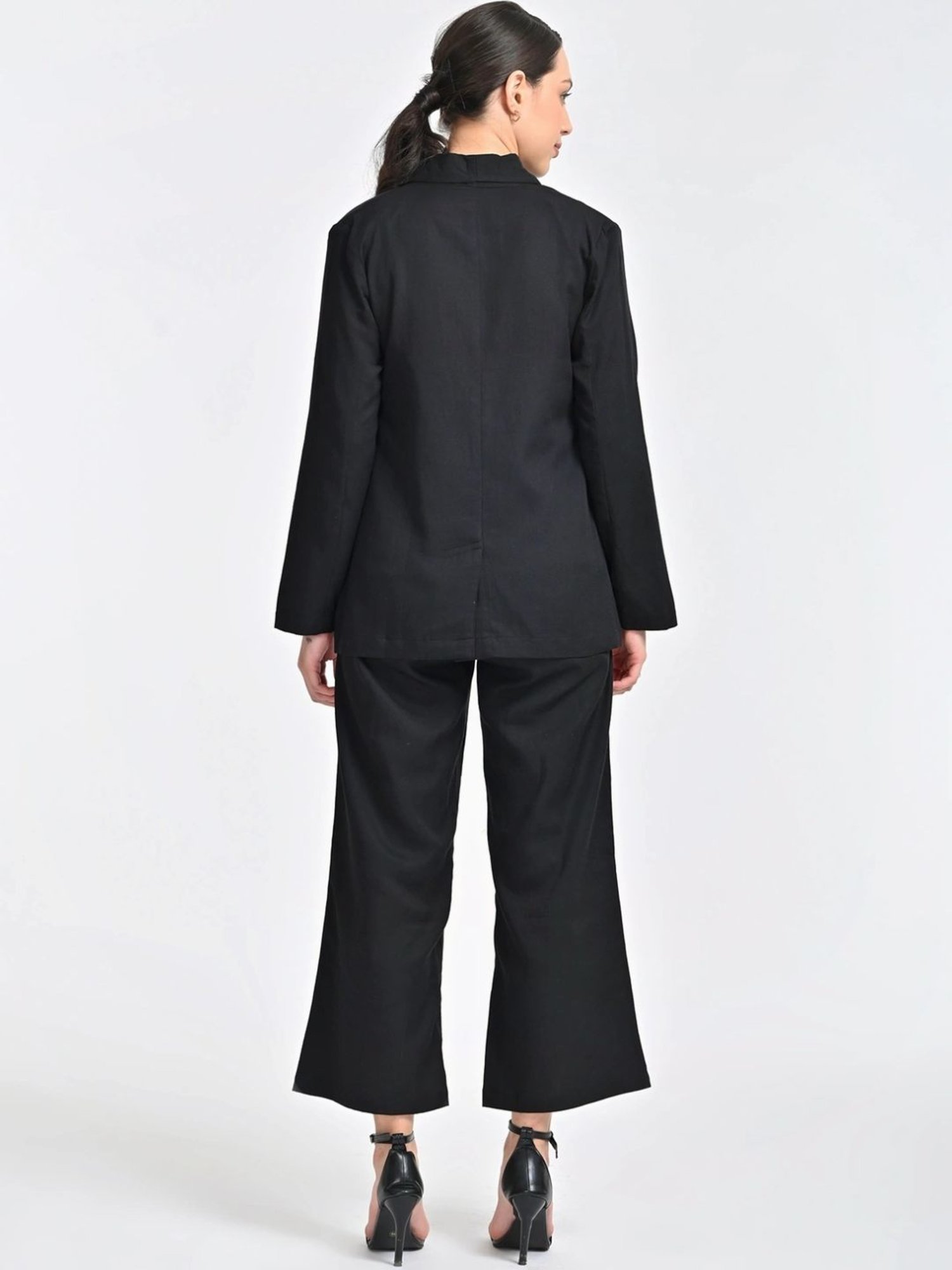 Saltpetre Black 3 Piece Overlay And Slip Top With Trousers Co-ords Set