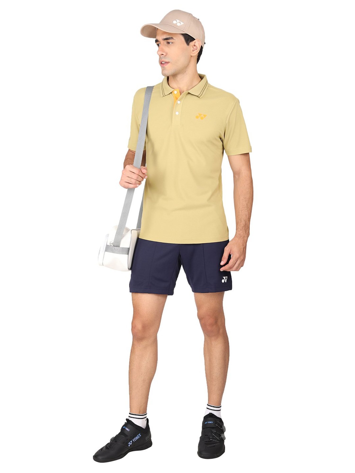 Yonex Khaki Regular Fit Badminton Polo T-Shirt