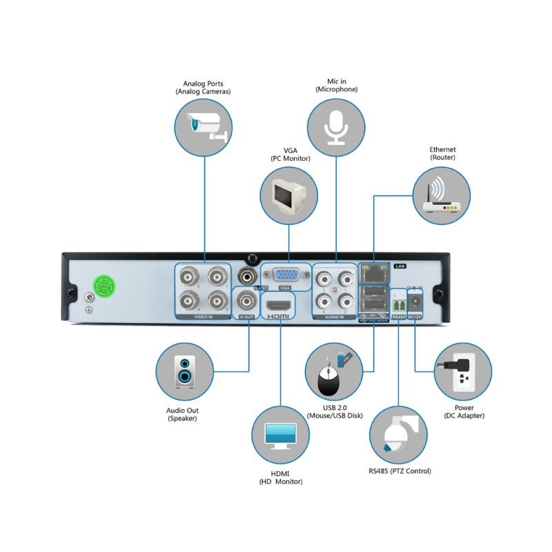 TMEZON 4K Ultra HD CCTV Camera System, 16 Channel H.265+ 4K (3840x2160) Video DVR with No Hard Drive 8 x 4K (8.0MP) IP66 Weatherproof Bullet Surveillance Cameras, IR Night Vision Security Kit
