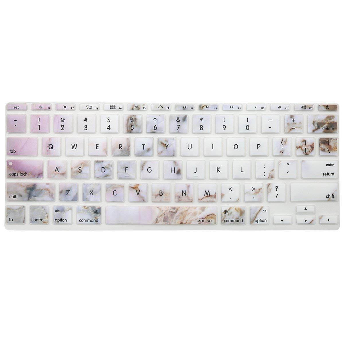MOSISO Protective Keyboard Cover Skin Compatible MacBook Air 11 Inch (Models: A1370 & A1465), Colorful Marble