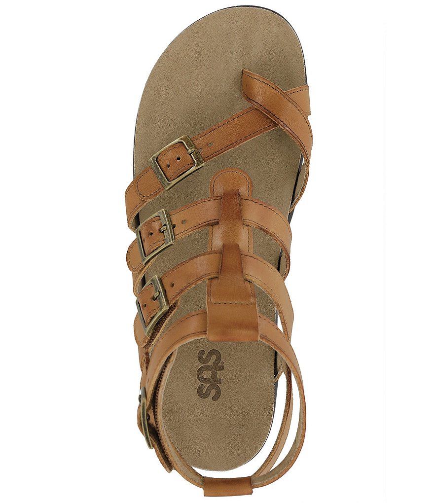 SAS Aria Leather Toe Post Gladiator Wedge Sandals