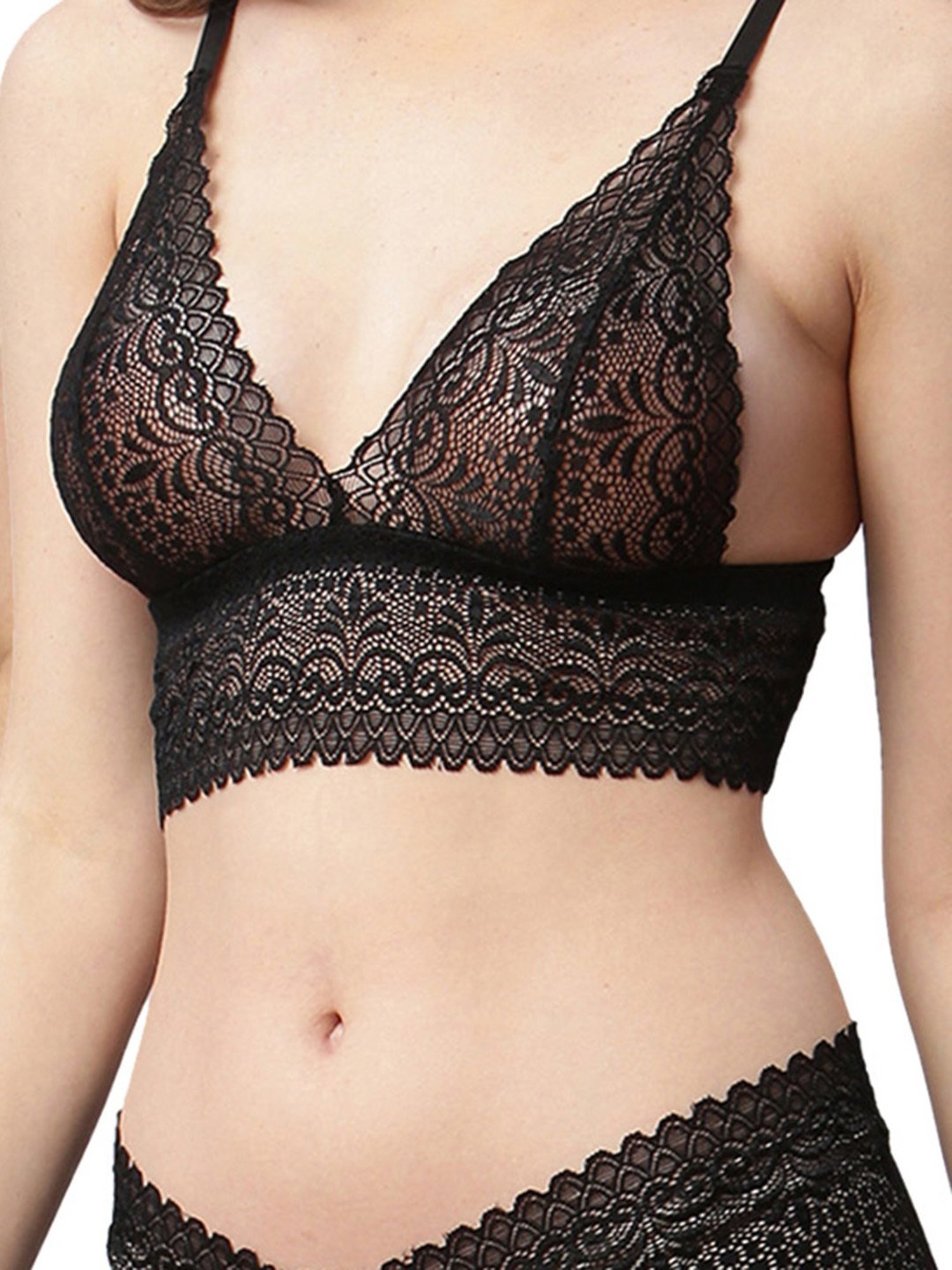 Cukoo Black Lace Bra & Panty Set - Pack of 2