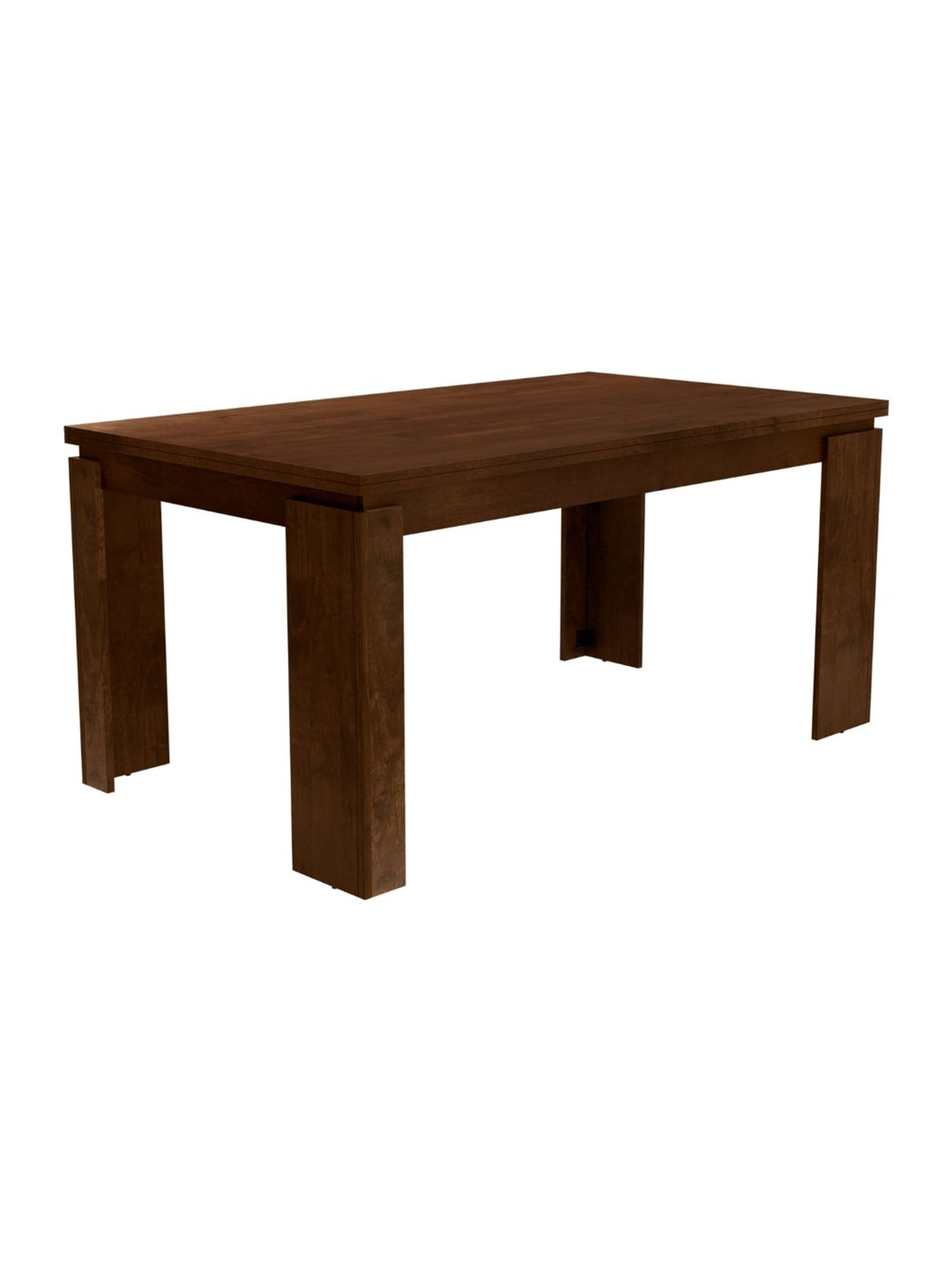 Godrej Interio Holly Dark Brown Rubber Wood 6 Seater Rectangular Dining Table