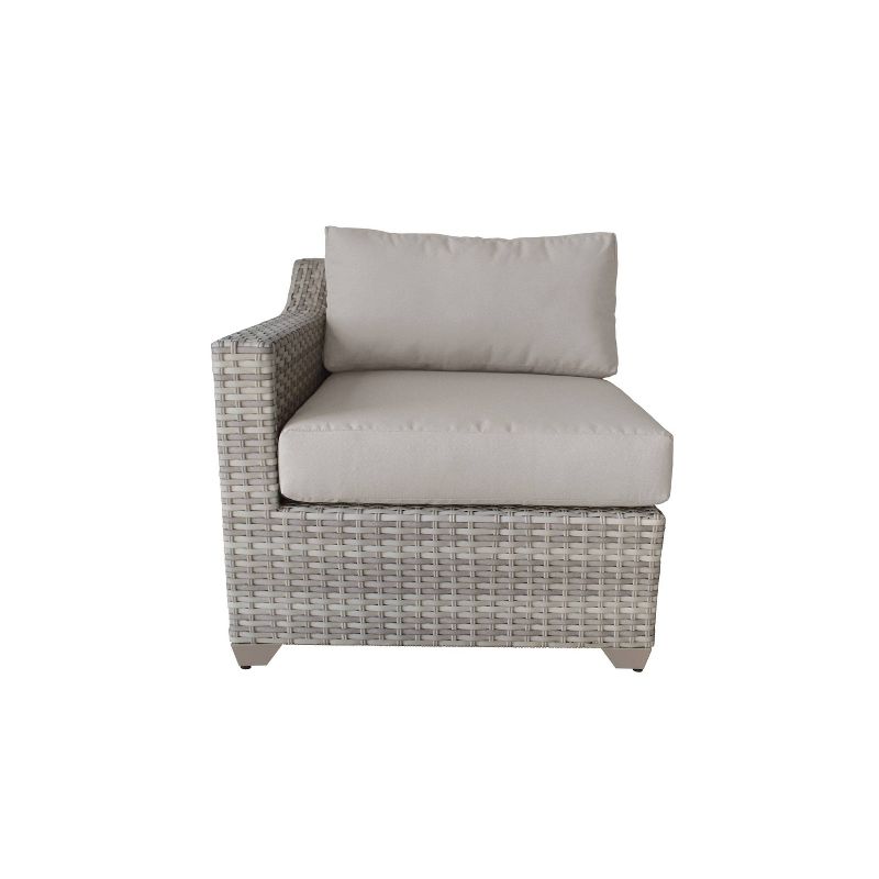 Nolin 7pc Sectional Weathered Brown Frame Sunbrella Spectrum Denim Fabric - La-Z-Boy