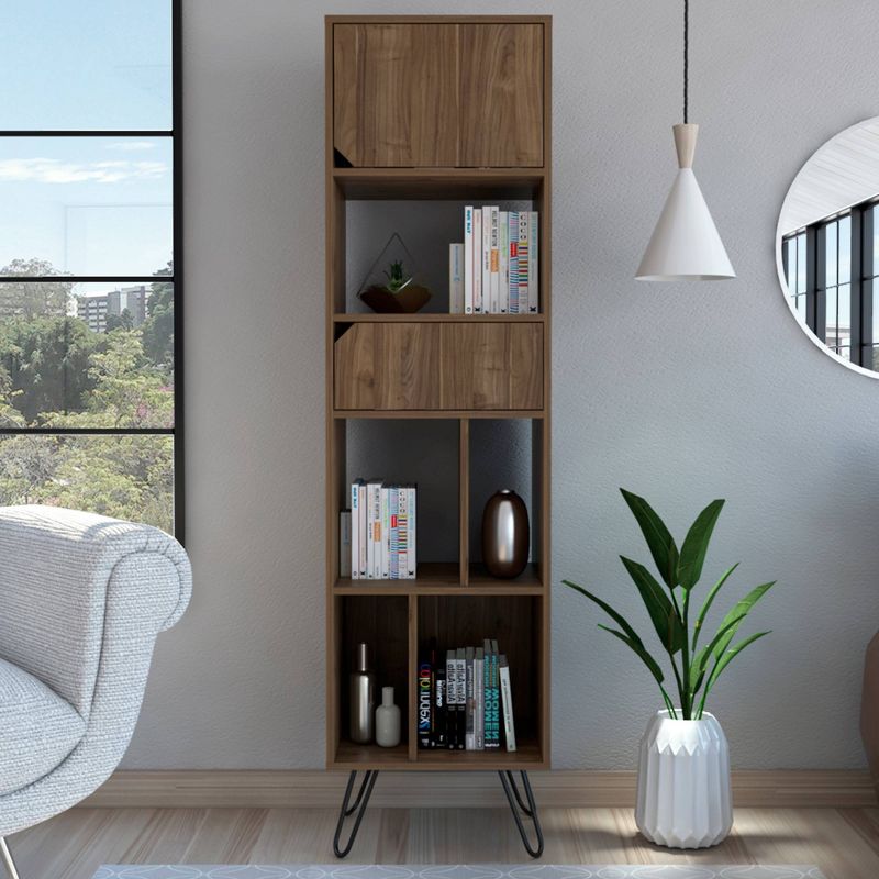 67" Aster 3 Tier Shelf Bookcase Walnut - RST Brands