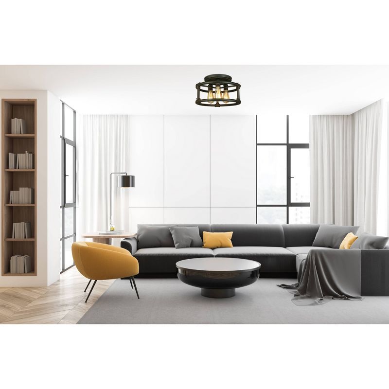 Wymer 3 Light Semi Flush Bronze Dark Brown - EGLO