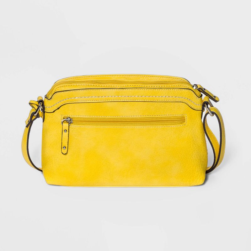 Bolo Zig Zag Woven Multi Compartment Crossbody Bag - Yellow