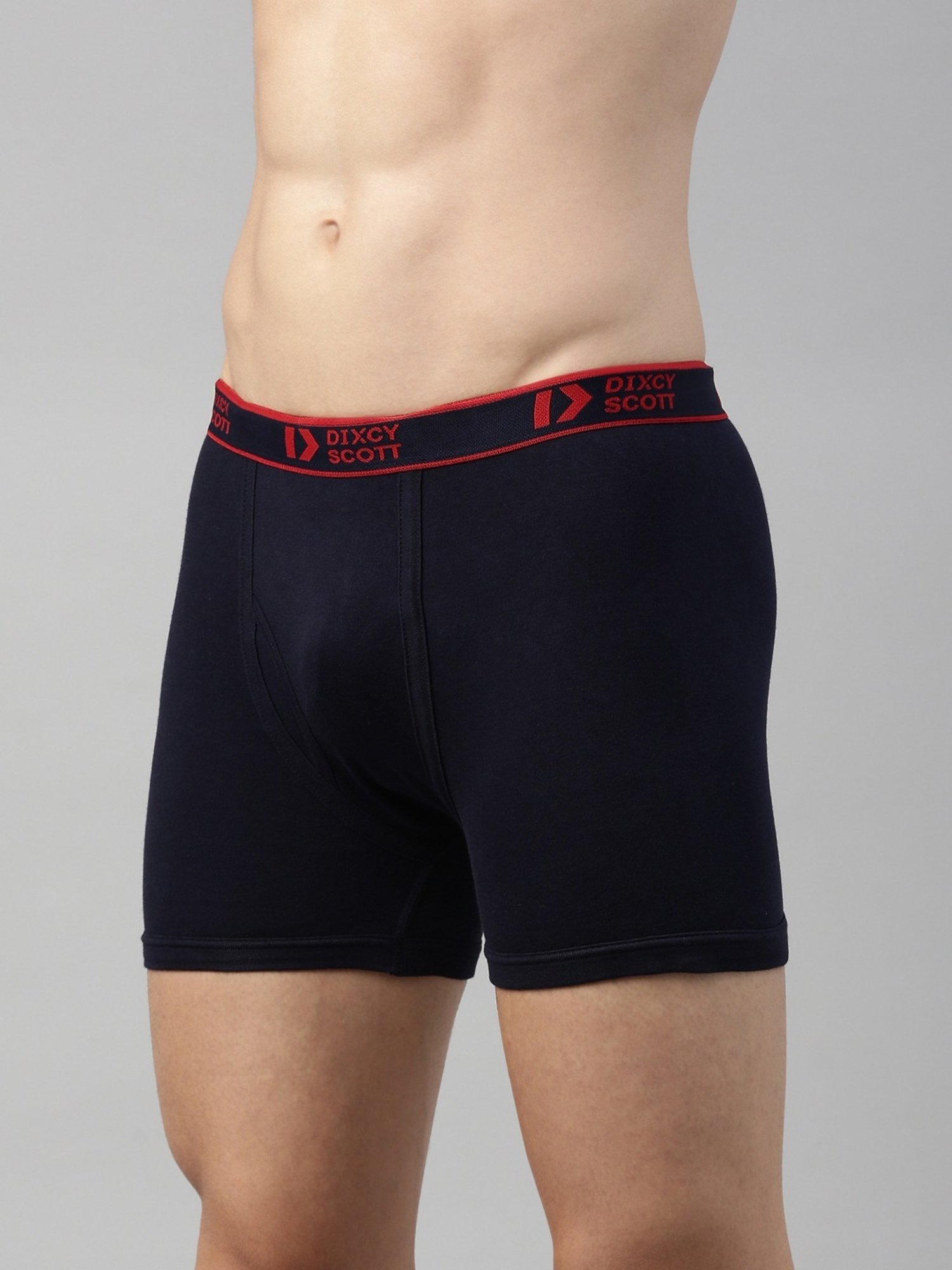 Dixcy Scott Originals Navy Cotton Regular Fit Trunks - Pack Of 3