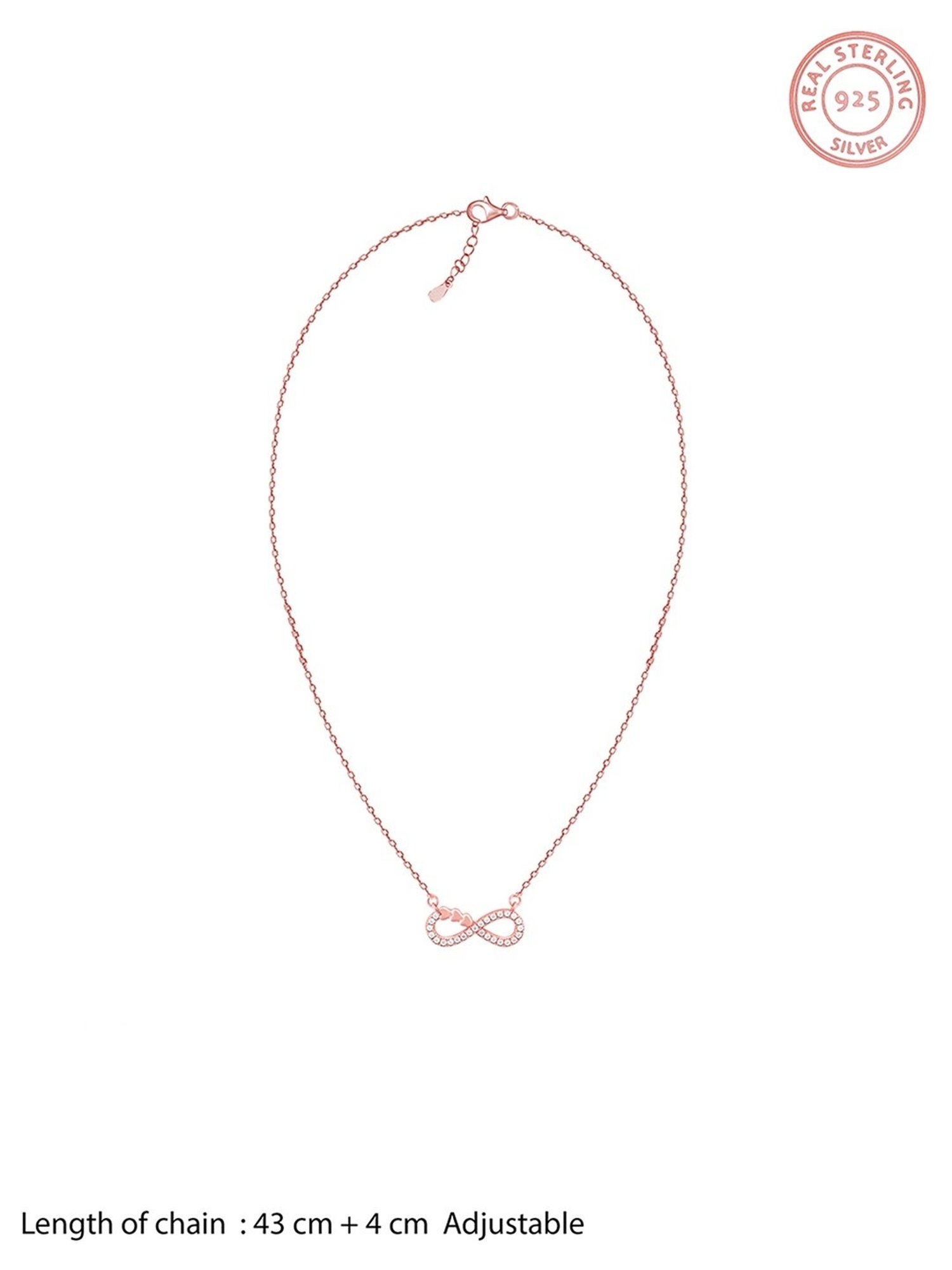 GIVA 92.5 Sterling Silver Double Infinity Love Necklace for Women