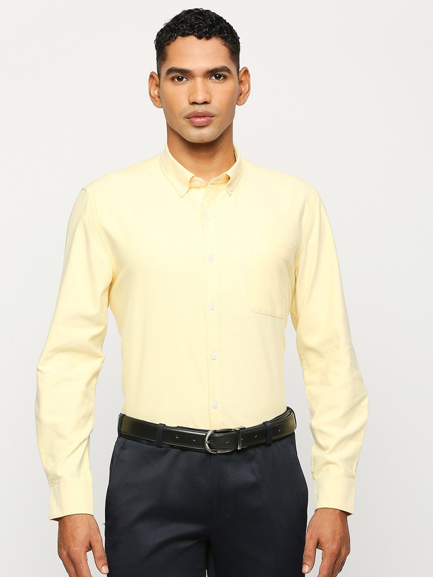 SOLEMIO Yellow Regular Fit Shirt