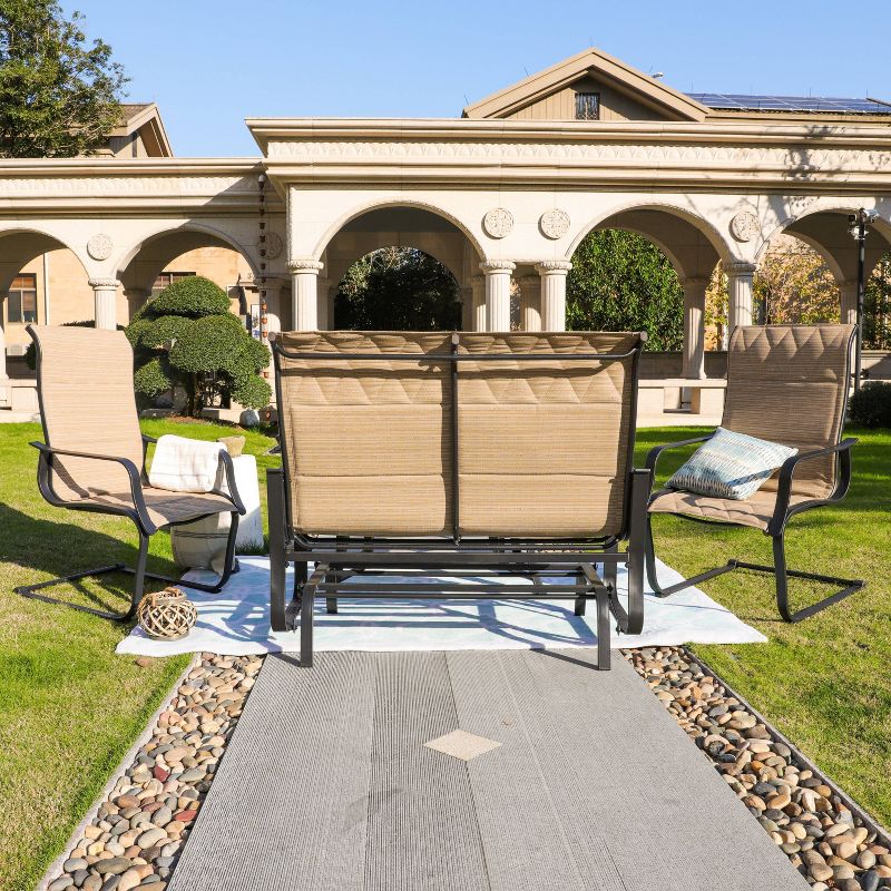 4pc Conversation Steel Patio Seating Sets Cream - Lokatse