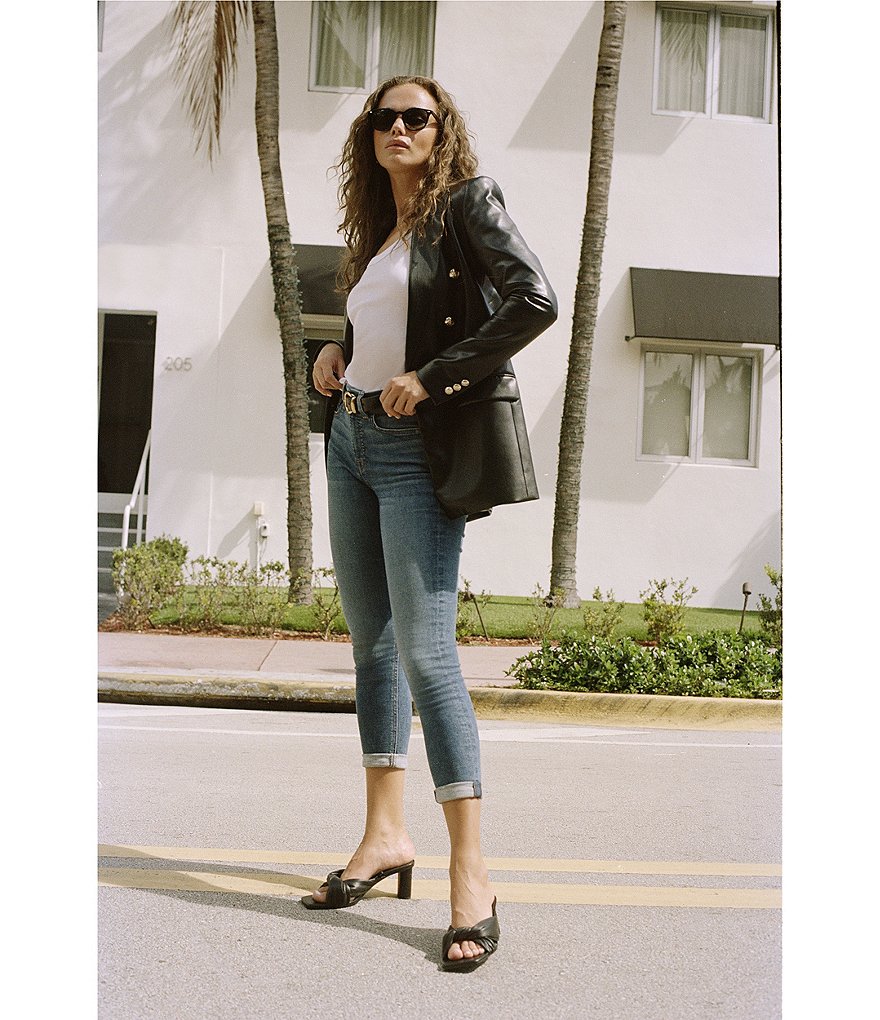 JEN7 by 7 for All Mankind Slim Boyfriend Stretch Denim Roll Cuff Jeans