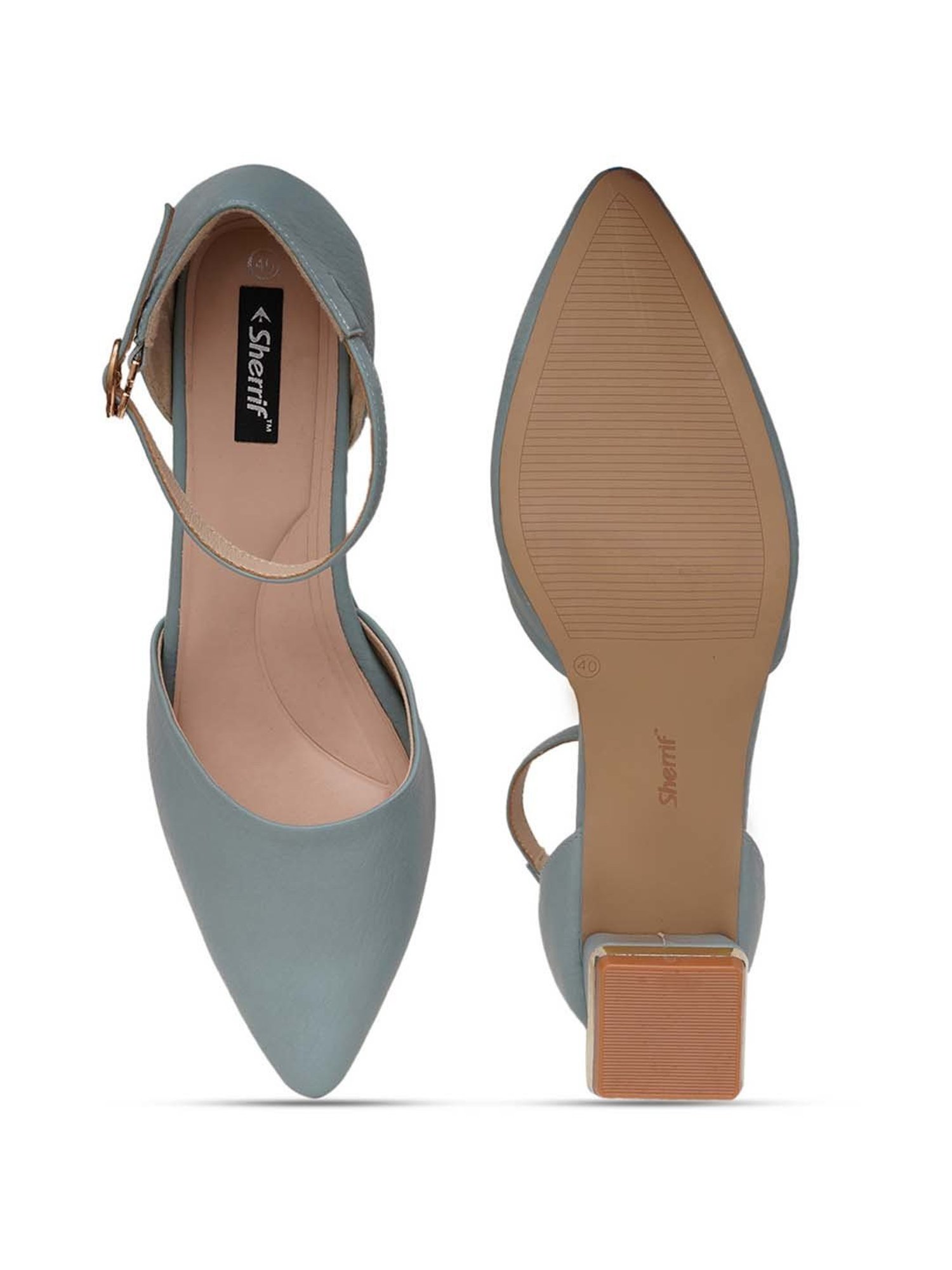 Sherrif Women's Blue Ankle Strap Sandals