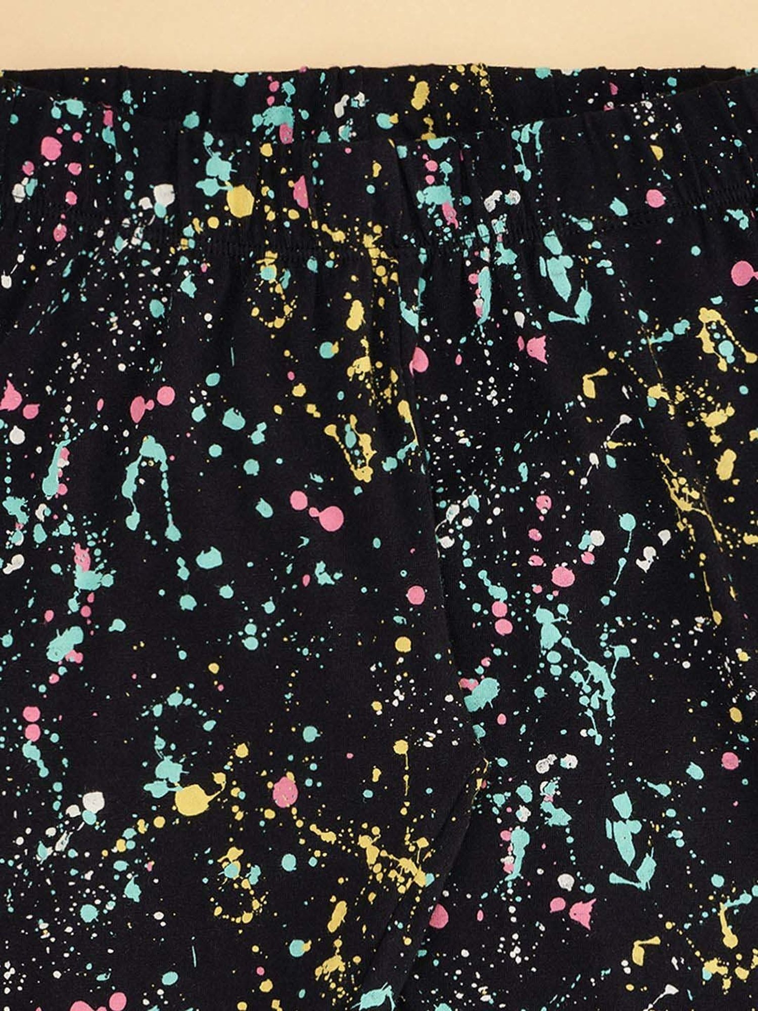 Jockey Kids White & Black Cotton Striped Leggings