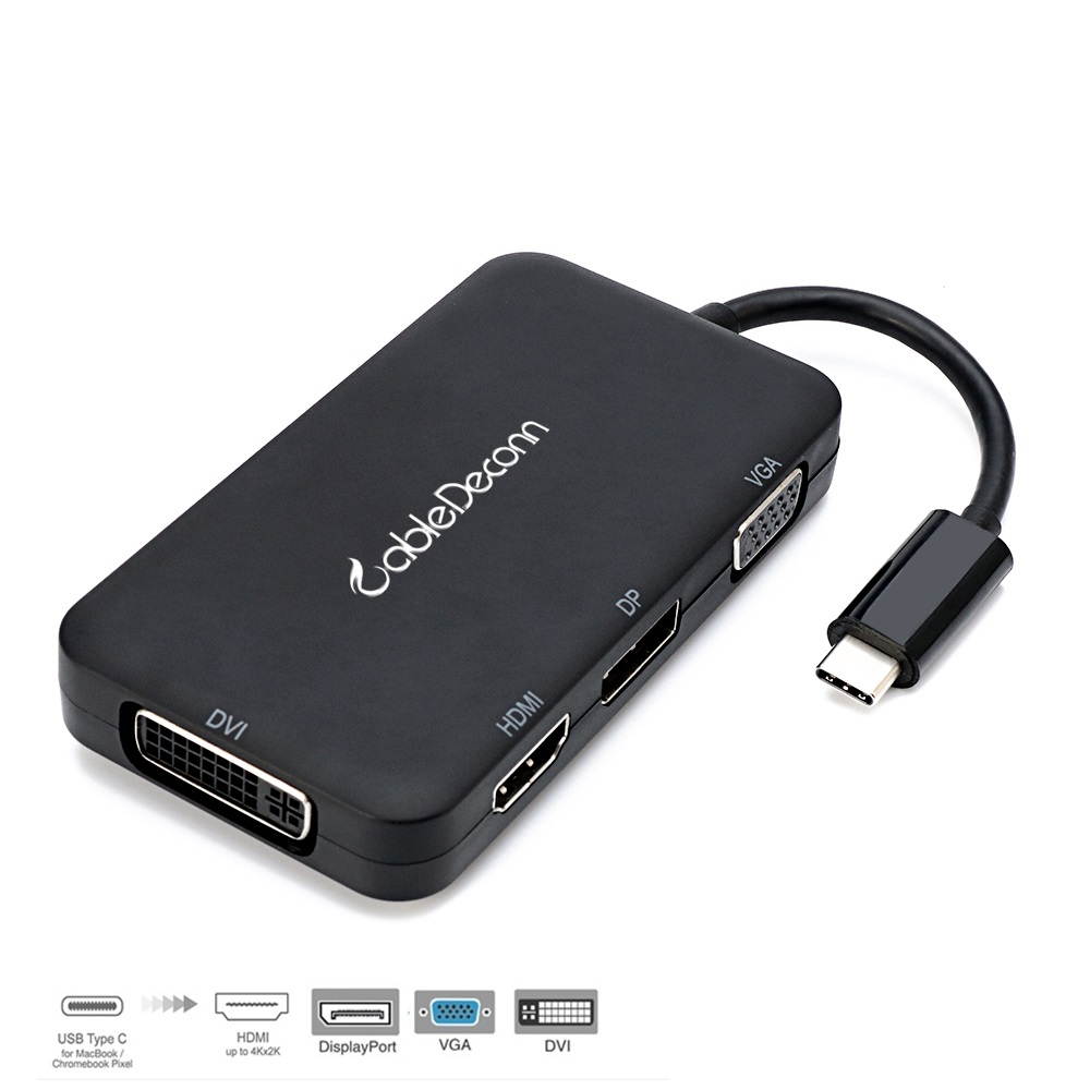CableDeconn USB-C Type C 3.1 Multiport HUB To HDMI DP DVI VGA 4K Cable Adapter Converter For New Macbook
