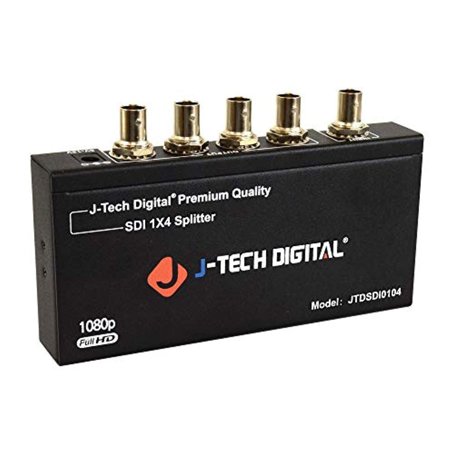 J-Tech Digital Premium Quality SDI Splitter 1x4 Supports SD-SDI, HD-SDI, 3G-SDI up to 1320 Ft (1 Input and 4 outputs)