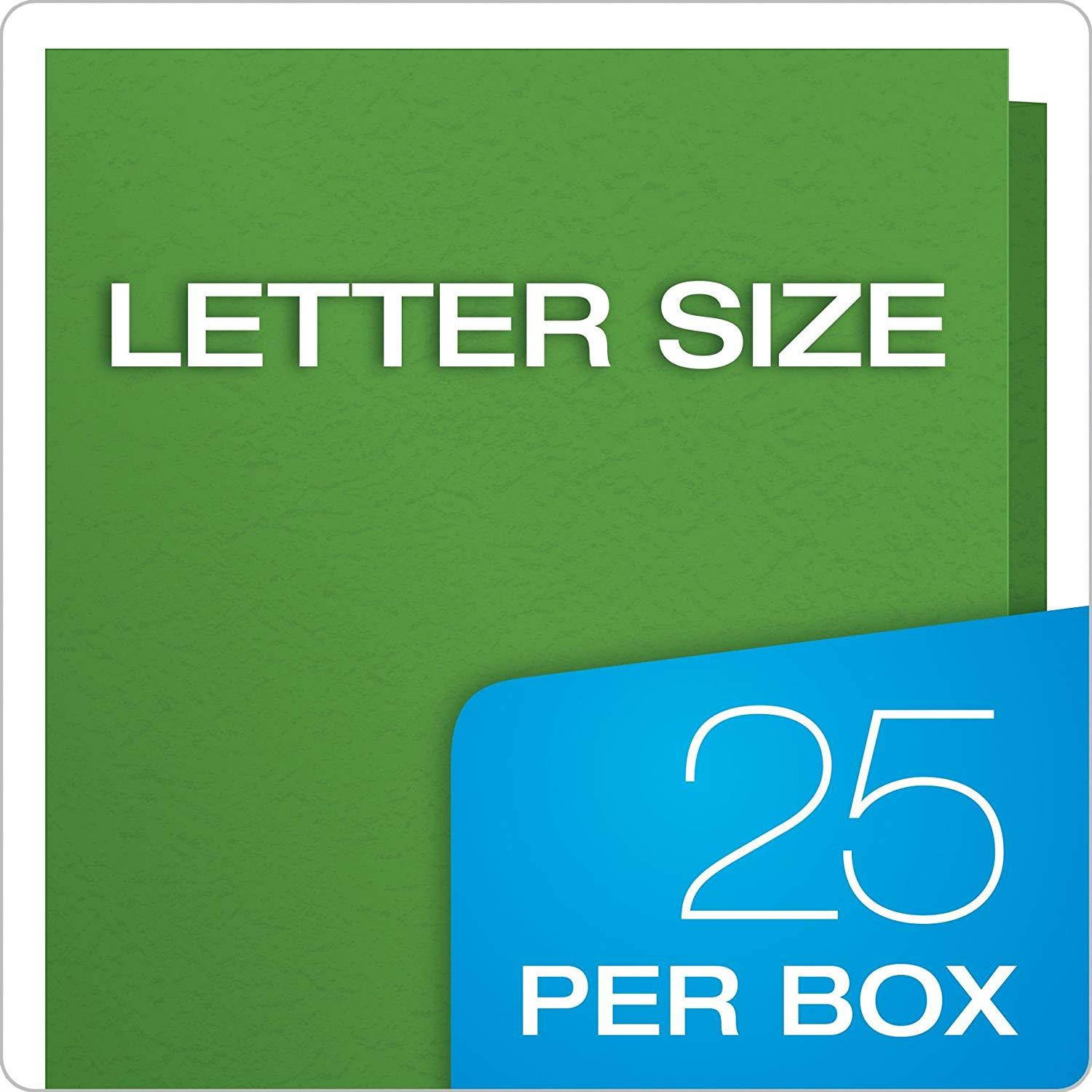 Oxford Twin Pocket Folders with Fasteners, Letter Size, Light Green, 25 per Box (57703)