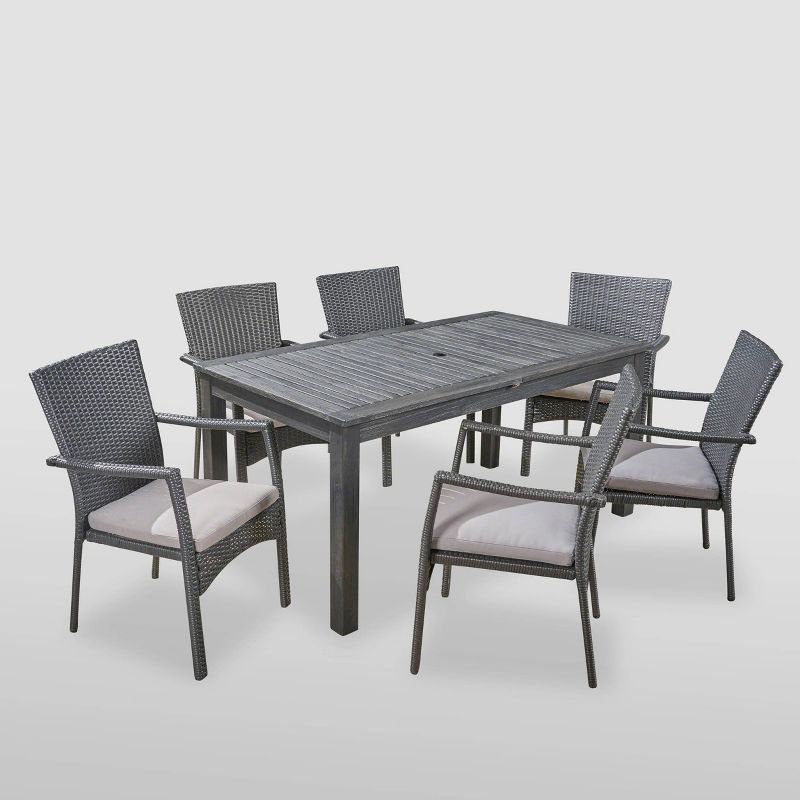 Circi 5pc Outdoor Dining Set - Black and Charcoal - CosmoLiving by Cosmoplitan